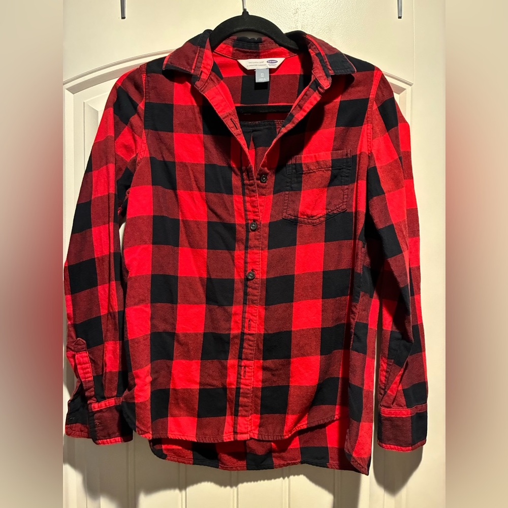 Old Navy Red and Black Plaid Shirt
